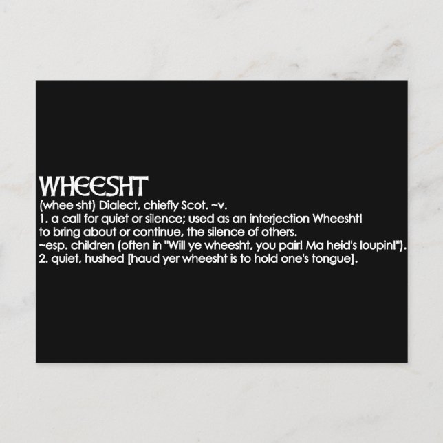 Wheesht Postcard (Front)