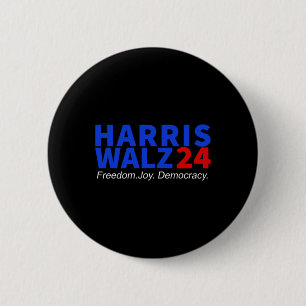 Wheimer24 Freedom Joy Democracy Kamala Harris Walt 6 Cm Round Badge