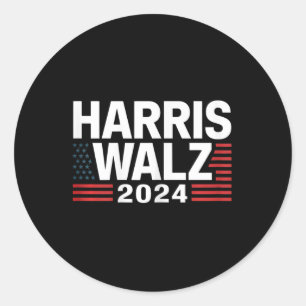 Wheimer 2024 Election Kamala Harris Tim W Waltz 1  Classic Round Sticker