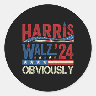 Wheimer Obviously! Harris Waltz 2024 Election 1  Classic Round Sticker