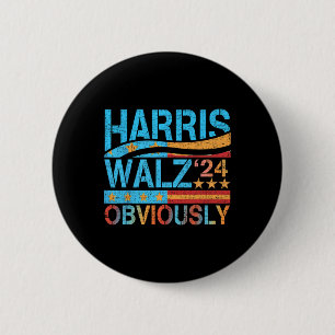 Wheimer Obviously! Harris Waltz 2024 Election  6 Cm Round Badge
