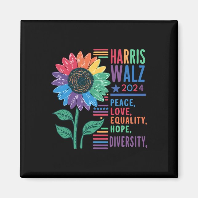 Wheimer Peace Love Equality Hope Diversity Kamala  Magnet (Front)