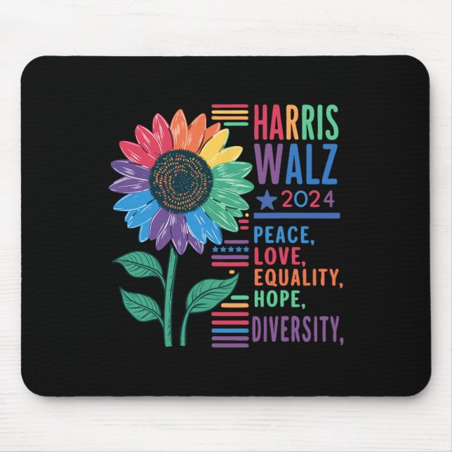 Wheimer Peace Love Equality Hope Diversity Kamala  Mouse Pad (Front)