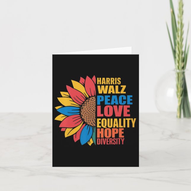Wheimer Peace Love Equality Hope Diversity Sunflow Card (Front)