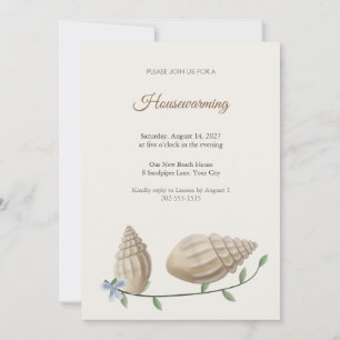 Whelk Shell Beach Housewarming Party Invitation