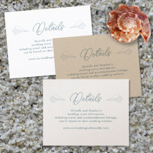 Whelk Shells Wedding Details Website Enclosure Card