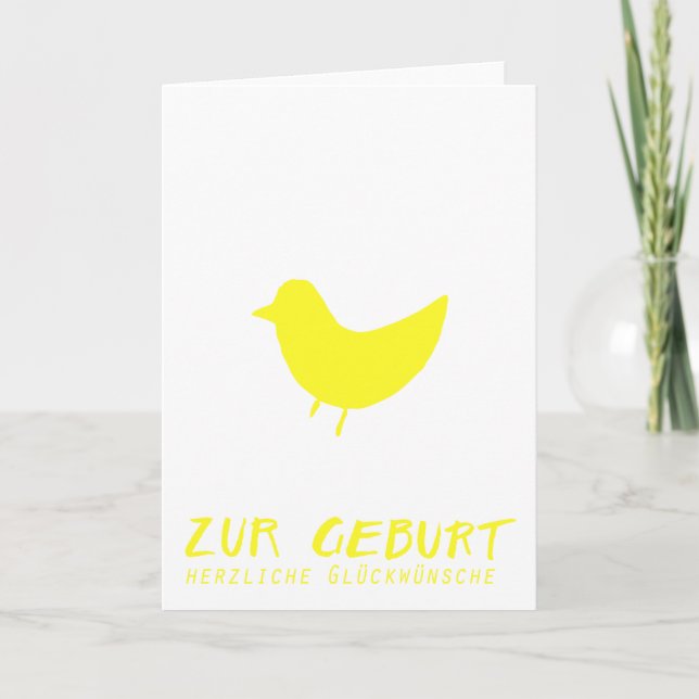 When a bird comes, congratulations to birth card (Front)