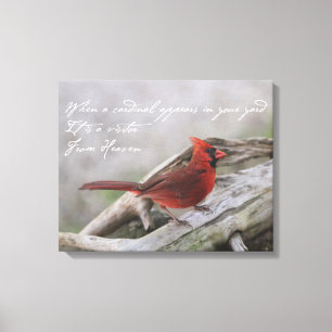 When a cardinal appears in your yard.... canvas print