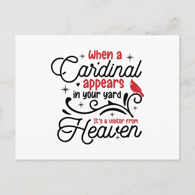 When a Cardinal Appears in Your Yard Postcard (Front)