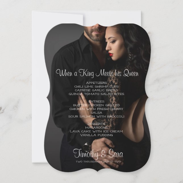 When a King Meets His Queen Menu (Front)