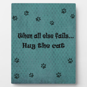 When all else fails...Hug the Cat Plaque