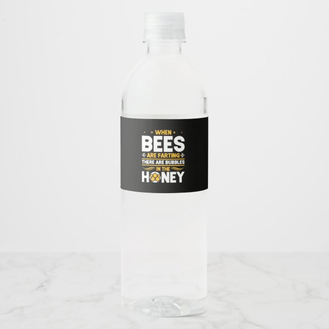 When Bees Are Farting Water Bottle Label (Front)
