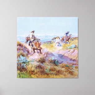 “When Cows Were Wild” by Charles M Russell Canvas Print