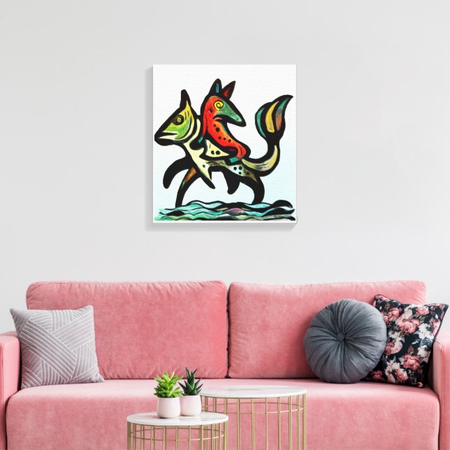 When Earth and Water Collide The Fox and The Trout Canvas Print (Insitu(LivingRoom))