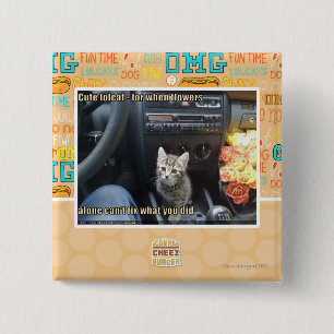 When flowers are not enough 15 cm square badge