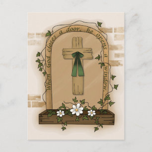 When God Closes a Door He Opens a Window Postcard