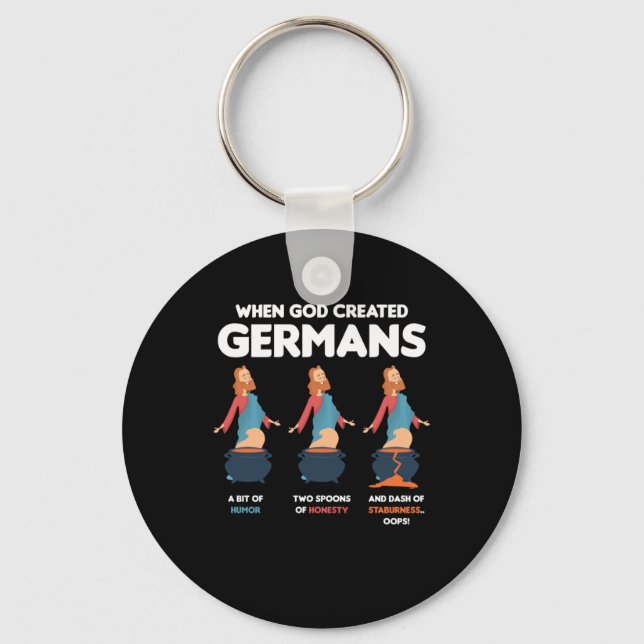 When God Created Germans Funny Germany Gift Key Ring (Front)