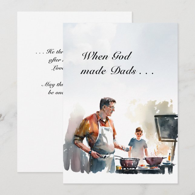 When God made Dads He Threw Away the Mould  Card (Front/Back)