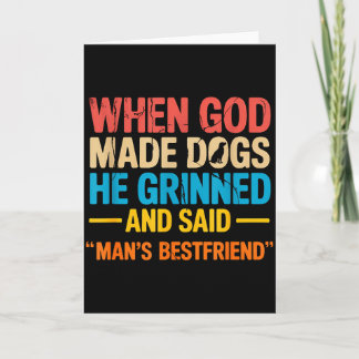 When God Made Dogs Funny Pet Owner Christian Faith Card