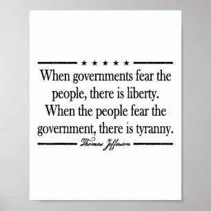 When Governments Fear The People There Is Liberty Poster