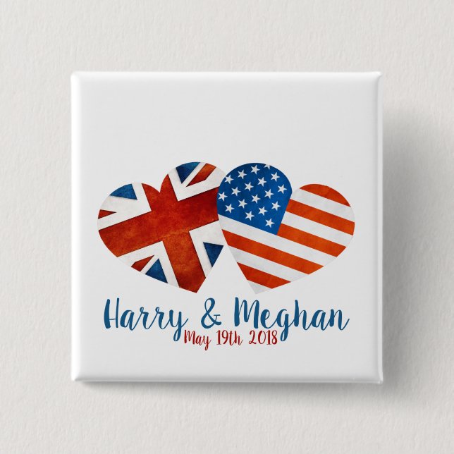 When Harry met Meghan 15 Cm Square Badge (Front)