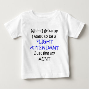 When I grow up Flight Attendant text only Baby T-Shirt