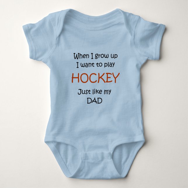 When I grow up Hockey text only Baby Bodysuit (Front)