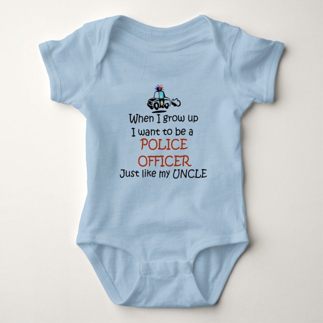 When I grow up Police Officer with graphic Baby Bodysuit (Front)