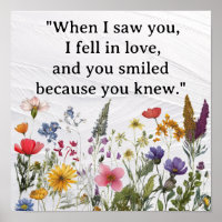 "When I saw you, I fell in love, Romantic Quote