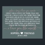 When I say I love you more wedding anniversary gif Poster<br><div class="desc">When I Say I love you more wedding anniversary print is the perfect addition to your home,  anniversary party,  or wedding reception.</div>