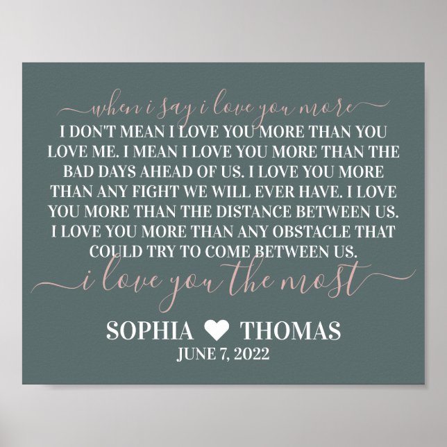 When I say I love you more wedding anniversary gif Poster (Front)