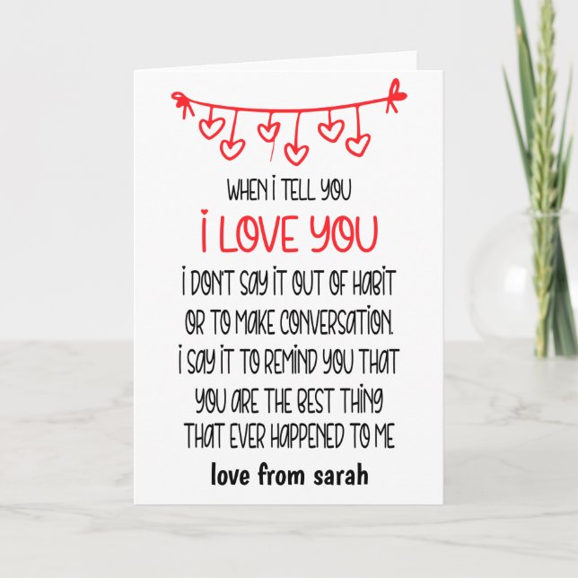 When I Tell You I Love You Holiday Card (Front)