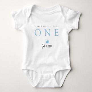 When I wake up I'll be ONE, First Birthday outfit Baby Bodysuit
