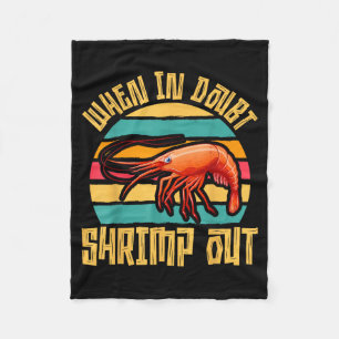 When In Doubt Shrimp Out Funny Jiu Jitsu Retro Fleece Blanket