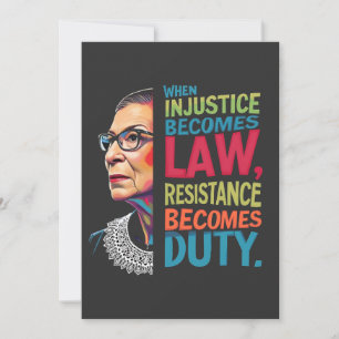 When Injustice Becomes Law Resistance Becomes Duty Thank You Card