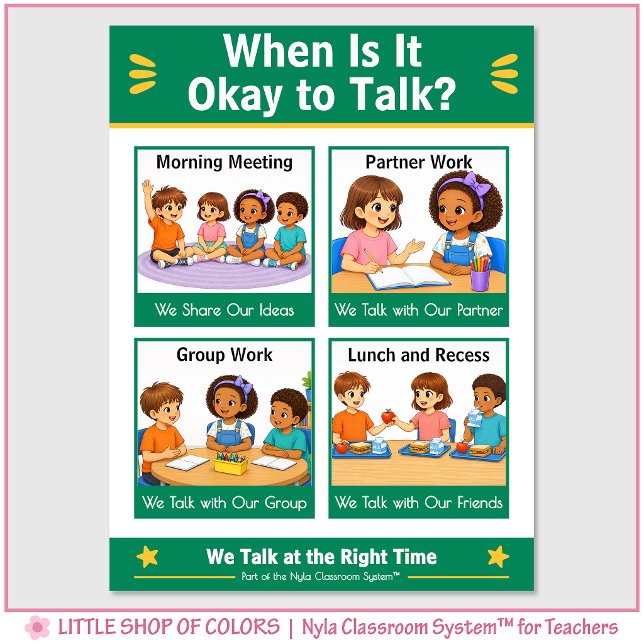 When is It Okay to Talk Classroom Anchor Chart (Creator Uploaded)