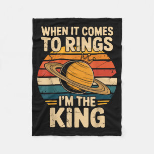 When It Comes To Rings Saturn Retro Planets  Fleece Blanket