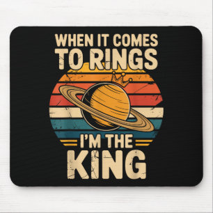 When It Comes To Rings Saturn Retro Planets  Mouse Pad