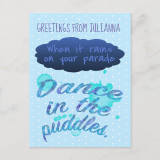 When it rains inspiration encouragement quote postcard