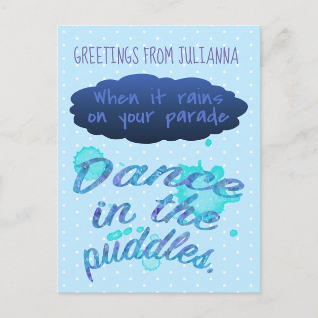 When it rains inspiration encouragement quote postcard (Front)