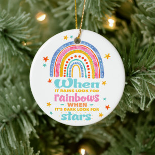 When It Rains Look For Rainbows Ceramic Tree Decoration