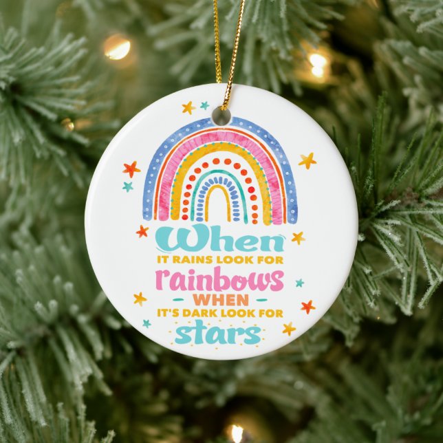 When It Rains Look For Rainbows Ceramic Tree Decoration (Tree)