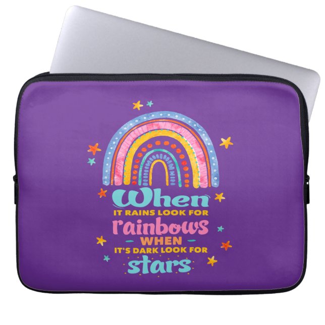 When It Rains Look For Rainbows Laptop Sleeve (Front)