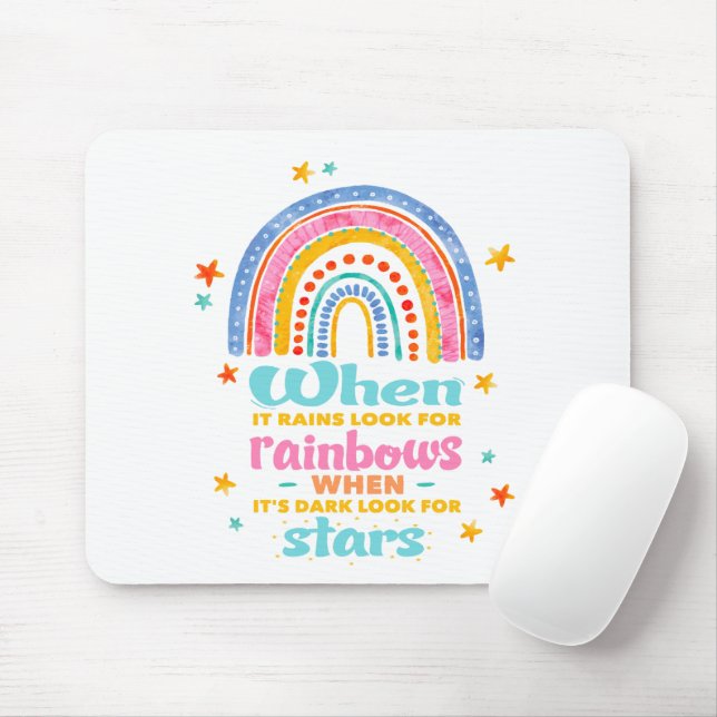 When It Rains Look For Rainbows Mouse Pad (With Mouse)