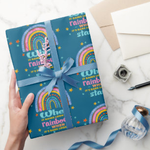 When It Rains Look For Rainbows Wrapping Paper