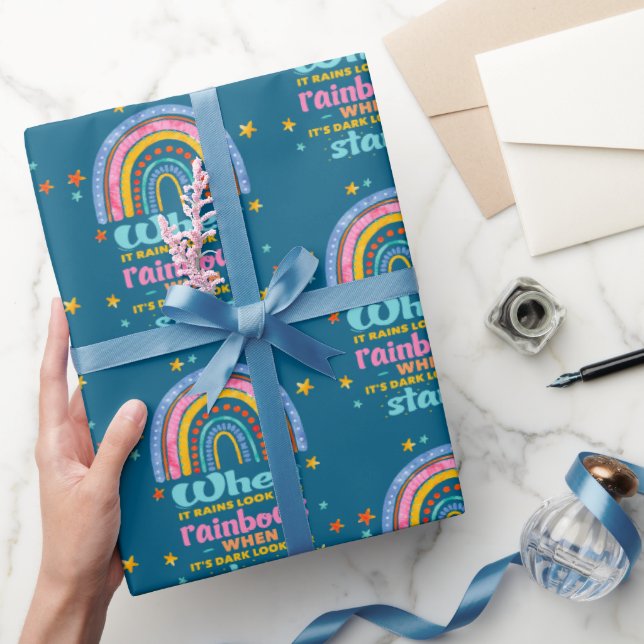 When It Rains Look For Rainbows Wrapping Paper (Gifting)