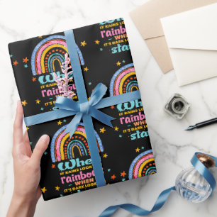 When It Rains Look For Rainbows Wrapping Paper