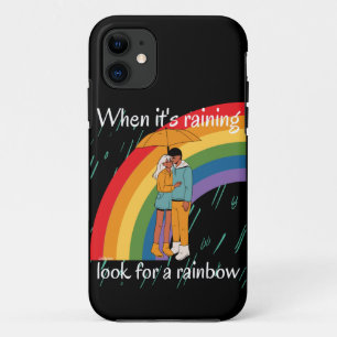 WHEN IT'S RAINING LOOK FOR A RAINBOW inspirational Case-Mate iPhone Case