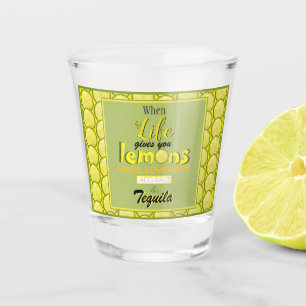 When life gives you lemons funny retro typography shot glass