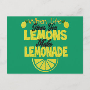 When Life Gives You Lemons (green background) Postcard